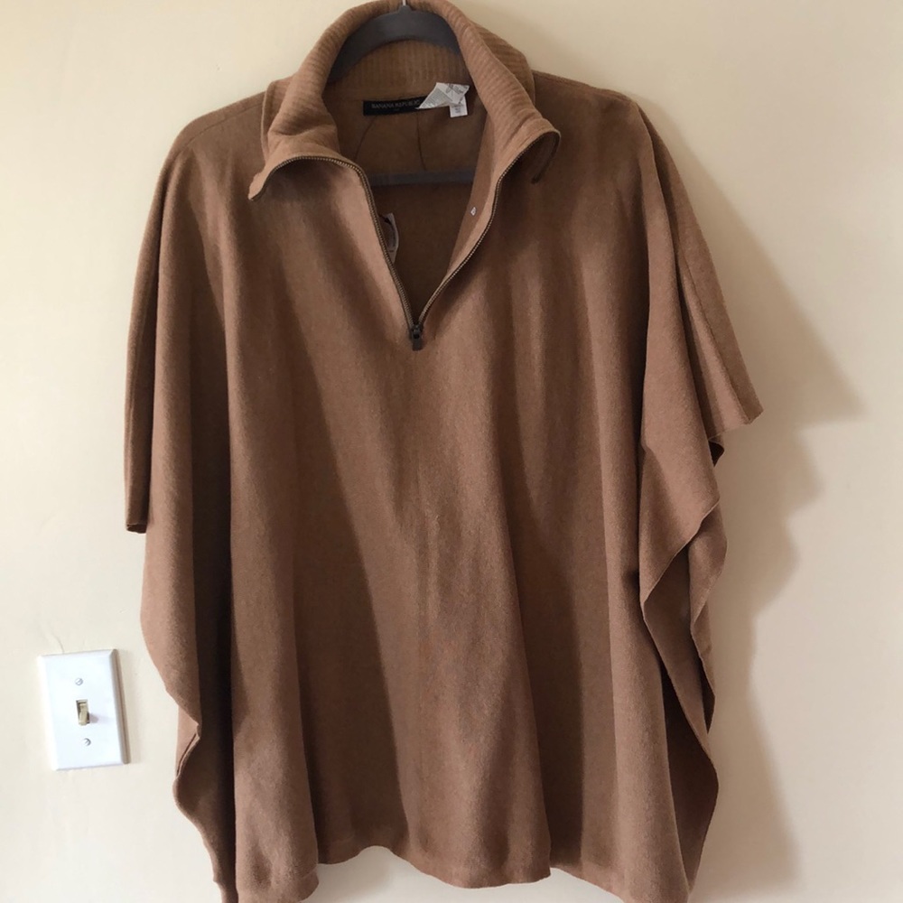 Banana Republic poncho, camel color, 100% cotton, NWT